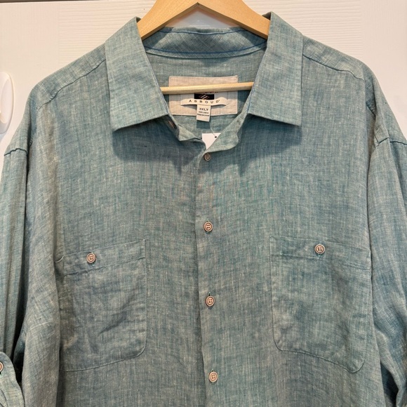 Joseph Abboud 100% Linen Button Up Shirt Men’s 3XLT Big Tall Breatheable NWT - Picture 3 of 9